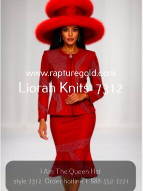 I Am The Queen Church Hat Style 1404 – Red Couture Wide-Brim Hat | First Lady Fa